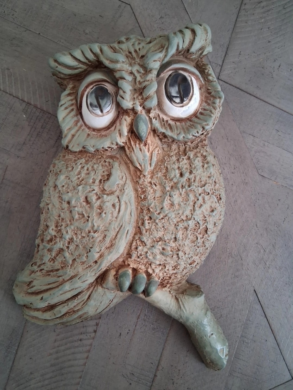 Owl Hanging, 1967 Universal Statuary Corp, #631, Green Resin